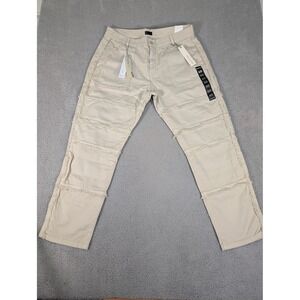 Reason Pants Mens 40 Cream Straight Fit Distressed Frayed Trim Casual RB23-142‎